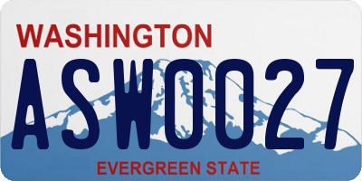 WA license plate ASW0027