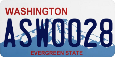 WA license plate ASW0028