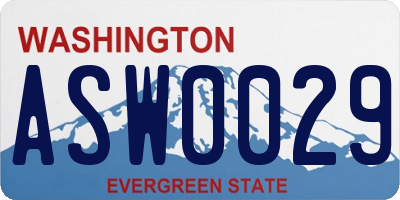 WA license plate ASW0029