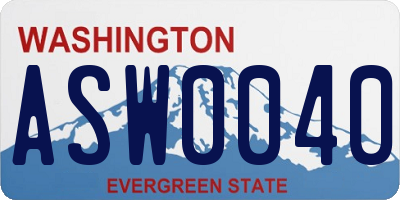 WA license plate ASW0040