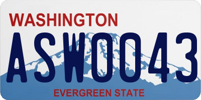 WA license plate ASW0043