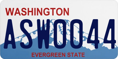 WA license plate ASW0044