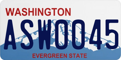 WA license plate ASW0045
