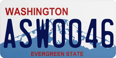 WA license plate ASW0046