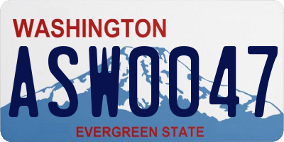 WA license plate ASW0047