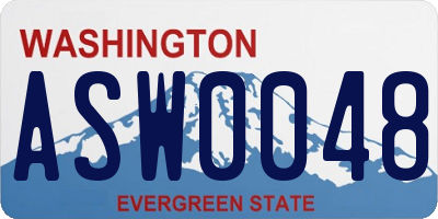 WA license plate ASW0048