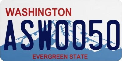 WA license plate ASW0050