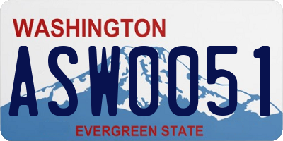 WA license plate ASW0051