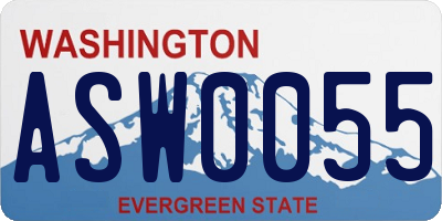 WA license plate ASW0055
