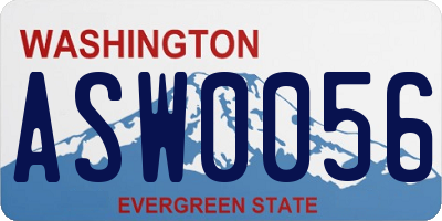 WA license plate ASW0056