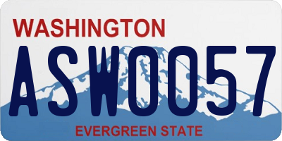 WA license plate ASW0057