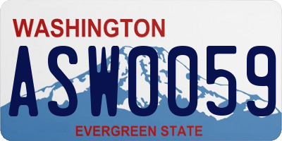 WA license plate ASW0059