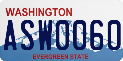 WA license plate ASW0060