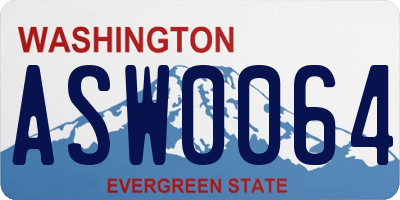 WA license plate ASW0064