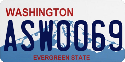 WA license plate ASW0069