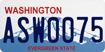 WA license plate ASW0075