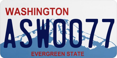 WA license plate ASW0077