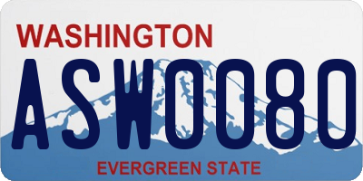 WA license plate ASW0080