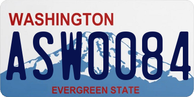 WA license plate ASW0084