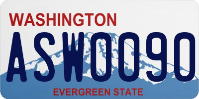 WA license plate ASW0090
