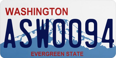 WA license plate ASW0094
