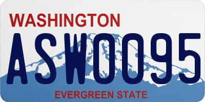 WA license plate ASW0095