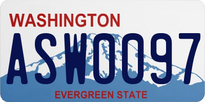 WA license plate ASW0097
