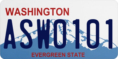 WA license plate ASW0101