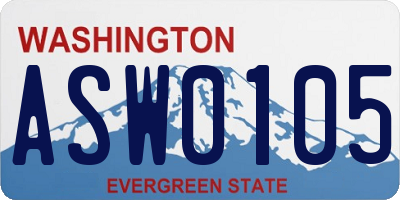 WA license plate ASW0105