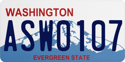 WA license plate ASW0107