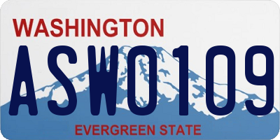 WA license plate ASW0109