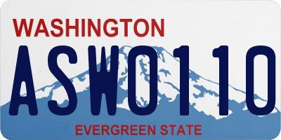 WA license plate ASW0110