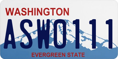 WA license plate ASW0111