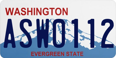 WA license plate ASW0112
