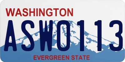 WA license plate ASW0113