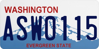 WA license plate ASW0115