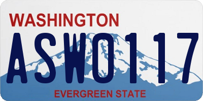 WA license plate ASW0117