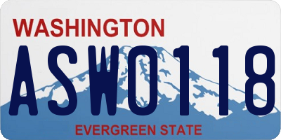 WA license plate ASW0118