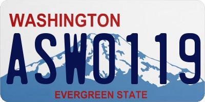 WA license plate ASW0119