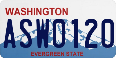 WA license plate ASW0120