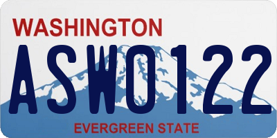 WA license plate ASW0122