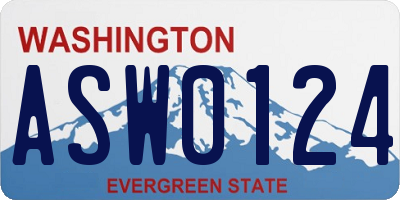 WA license plate ASW0124