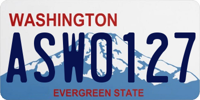 WA license plate ASW0127