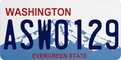 WA license plate ASW0129