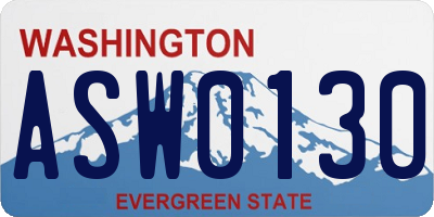 WA license plate ASW0130