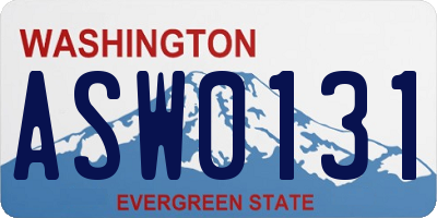 WA license plate ASW0131