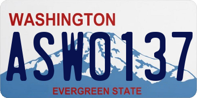 WA license plate ASW0137