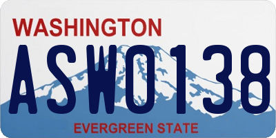 WA license plate ASW0138