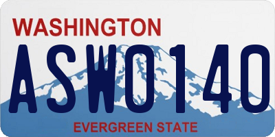 WA license plate ASW0140