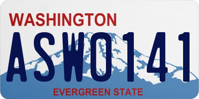 WA license plate ASW0141